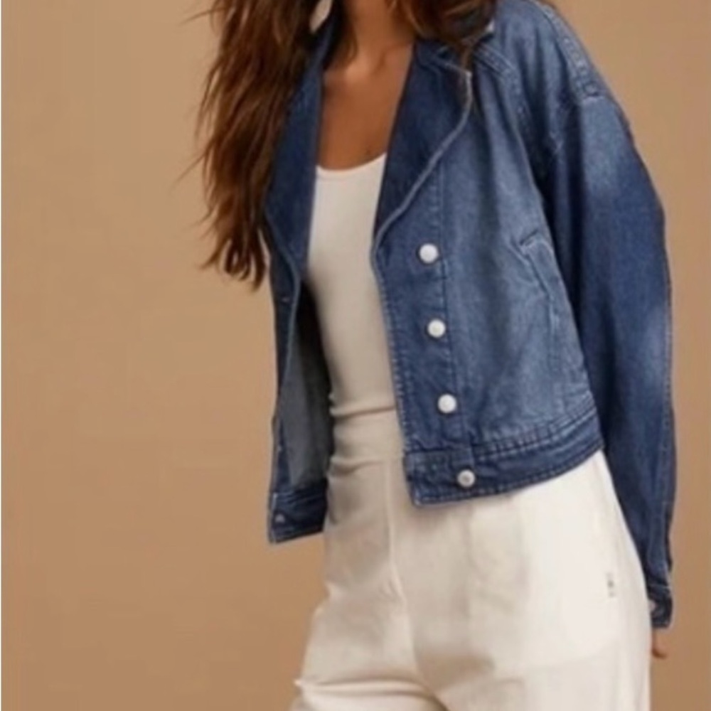 Free People Classic Blue Denim Jacket